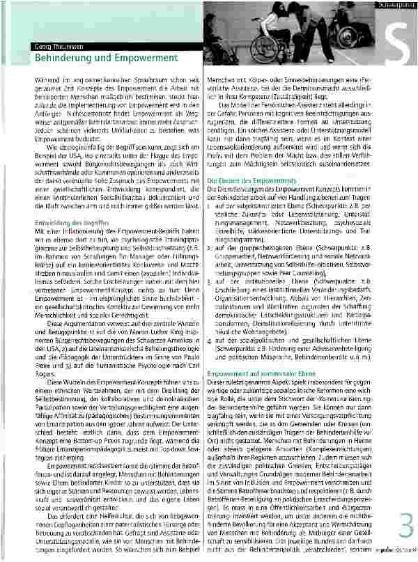 Vorschauseite 1: Behinderung und Empowerment