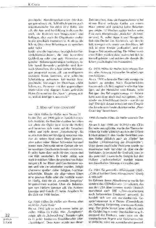 Vorschauseite 2: HILFE FÜR DIE HELFER - WAS HAT SICH IN DEN LETZTEN JAHRENGEÄNDERT?