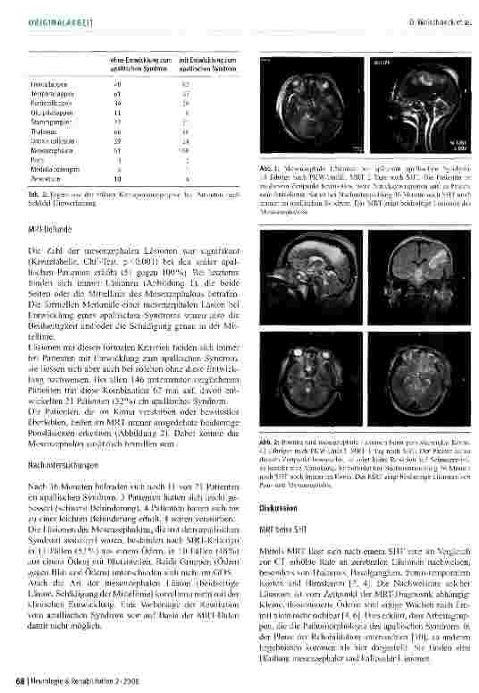 Vorschauseite 3: Vorhersage des posttraumatischen apallischen Syndroms