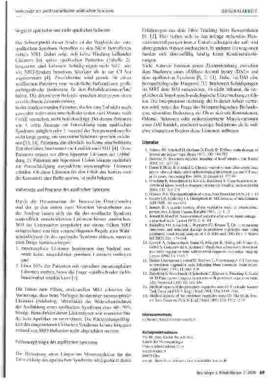 Vorschauseite 4: Vorhersage des posttraumatischen apallischen Syndroms