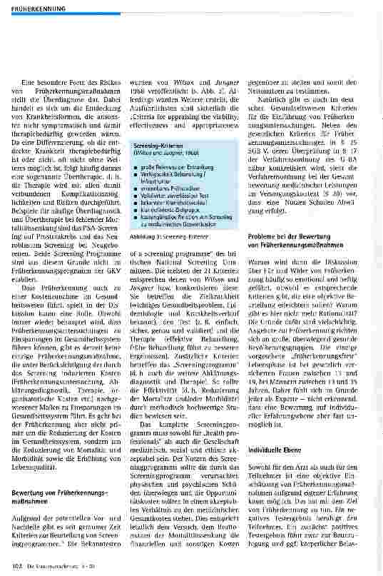 Vorschauseite 3: Früherkennung: Warum ist die Diskussion so schwierig?