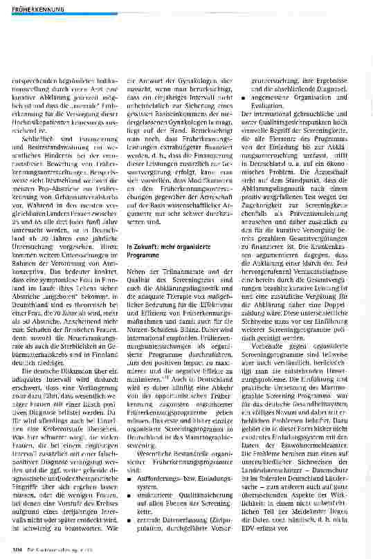 Vorschauseite 5: Früherkennung: Warum ist die Diskussion so schwierig?