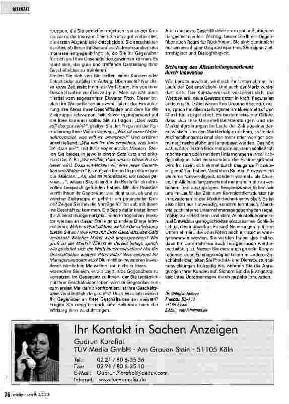 Vorschauseite 3: Die Geschäftsidee -Was macht sie einzigartig?