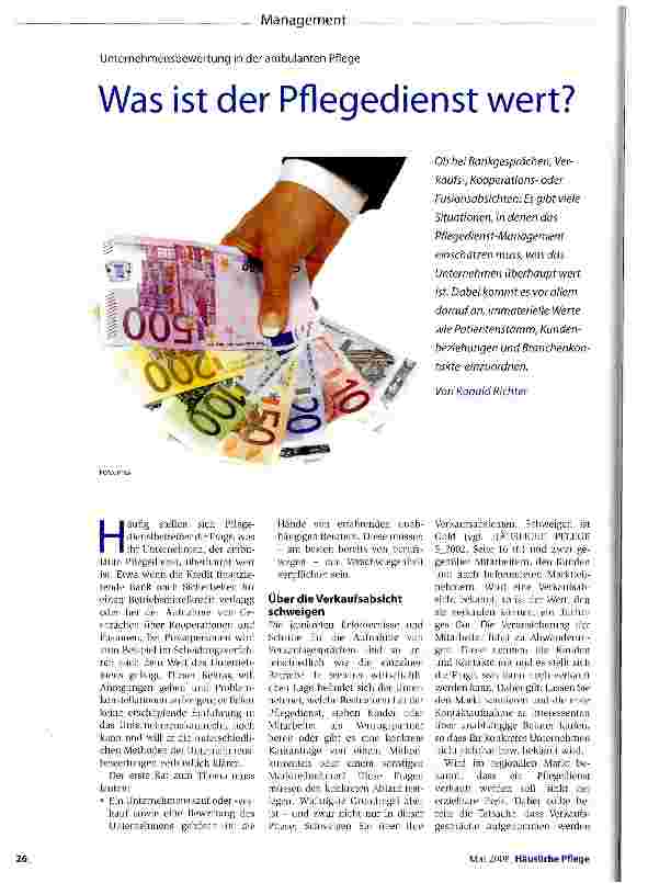 Vorschauseite 1: Was ist der Pflegedienst wert?