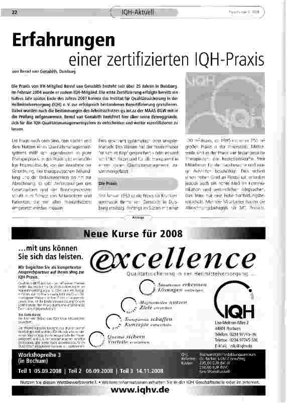 Vorschauseite 1: Erfahrungen einer zertifizierten IQH-Praxis