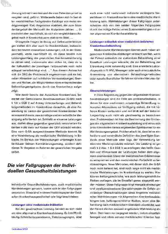 Vorschauseite 2: Strategieinstrument IGeL-Leistungen