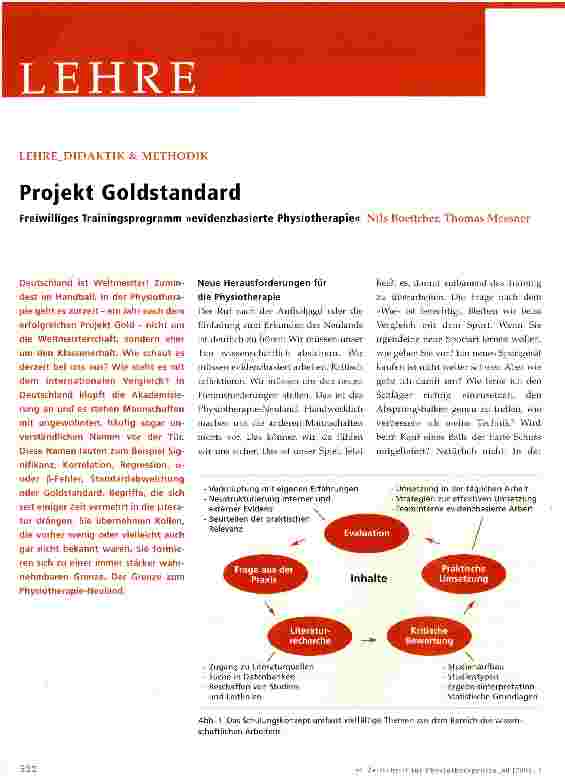 Vorschauseite 1: Projekt Goldstandard