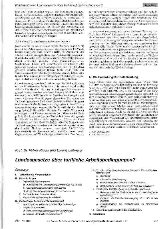 Vorschauseite 4: Die tarifvertragliche Meistbegünstigung im öffentlichen Dienst