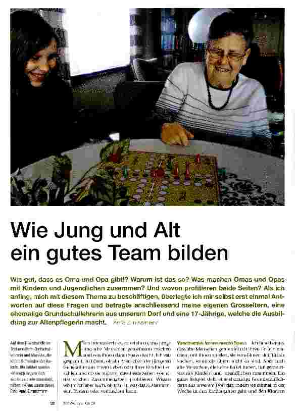 Vorschauseite 1: Wie Jung und Alt ein gutes Team bilden