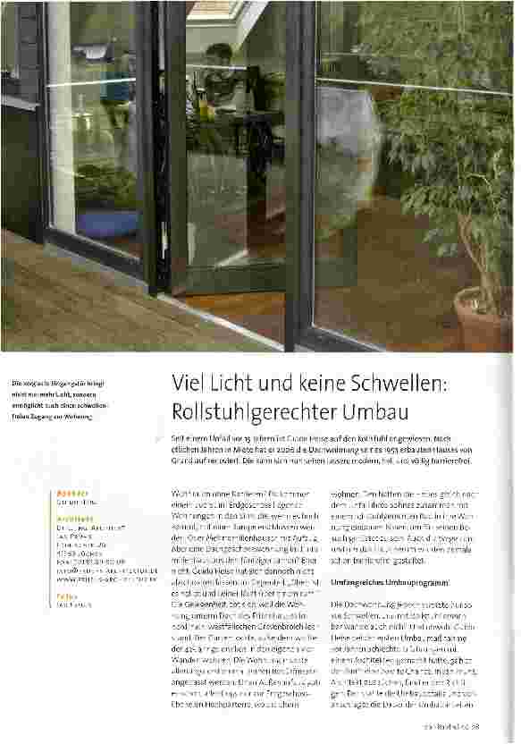Vorschauseite 1: Viel Licht und keine Schwellen: Rollstuhlgerechter Umbau