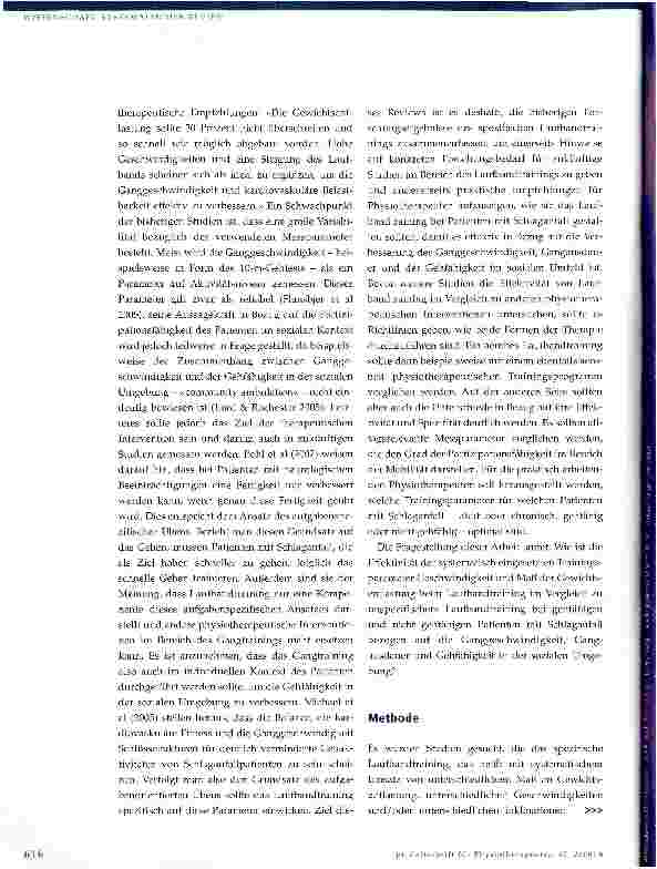 Vorschauseite 3: Laufbandtraining effektiv gestalten- Ein systematischer Review über Effektivität von Gewichtsentlastung und Geschwindigkeit beim Laufbandtraining bei Patienten mit Schlaganfall