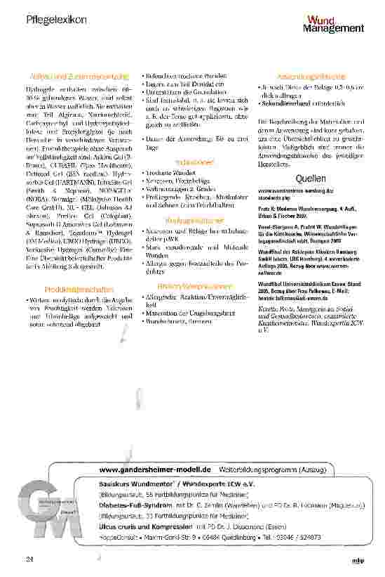 Vorschauseite 3: Wundauflagen, Teil 1 Pflegelexikon —die Serie zum Sammeln