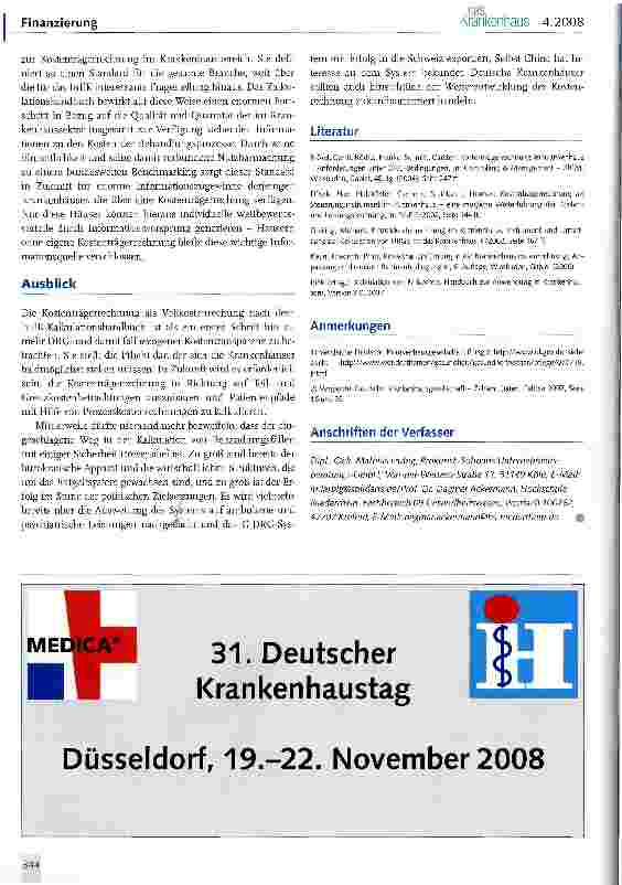 Vorschauseite 6: Zukunftsgerichtete Instrumente der Krankenhaussteuerung -ein Plädoyer für die Kostenträgerrechnung
