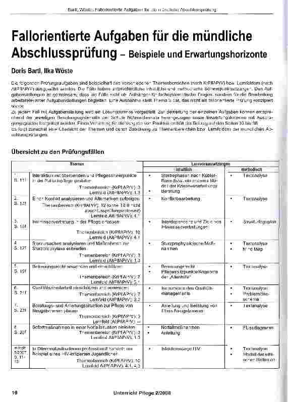 Vorschauseite 1: Fallorientierte Aufgaben für die mündliche AbSChlUSSprÜfung - Beispiele und Erwartungshorizonte