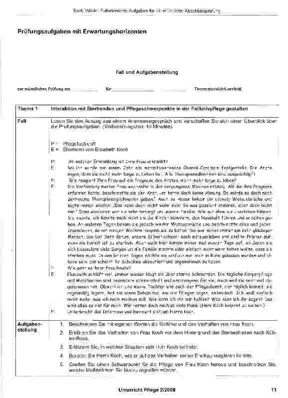 Vorschauseite 2: Fallorientierte Aufgaben für die mündliche AbSChlUSSprÜfung - Beispiele und Erwartungshorizonte