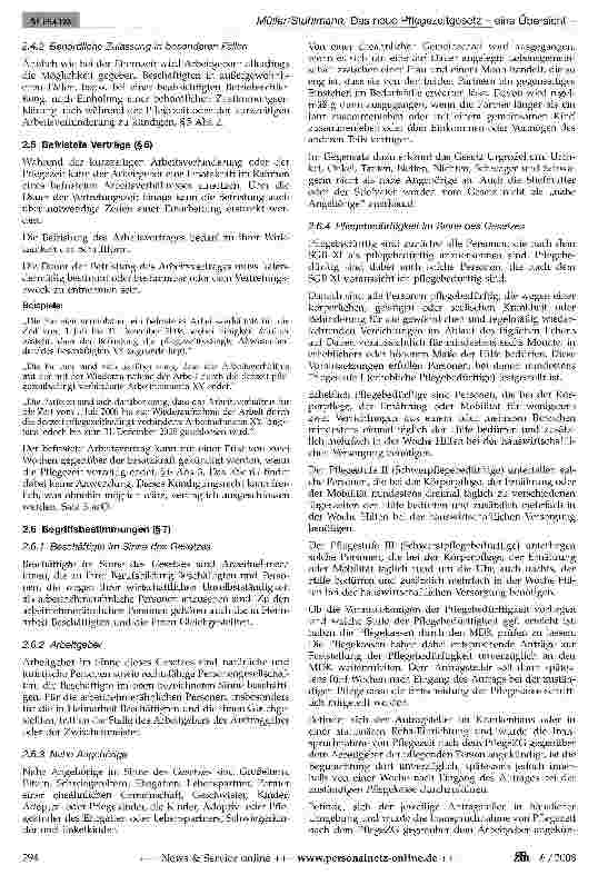 Vorschauseite 5: Das neue Pflegezeitgesetz - eine Übersicht -