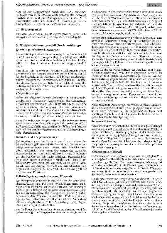 Vorschauseite 6: Das neue Pflegezeitgesetz - eine Übersicht -