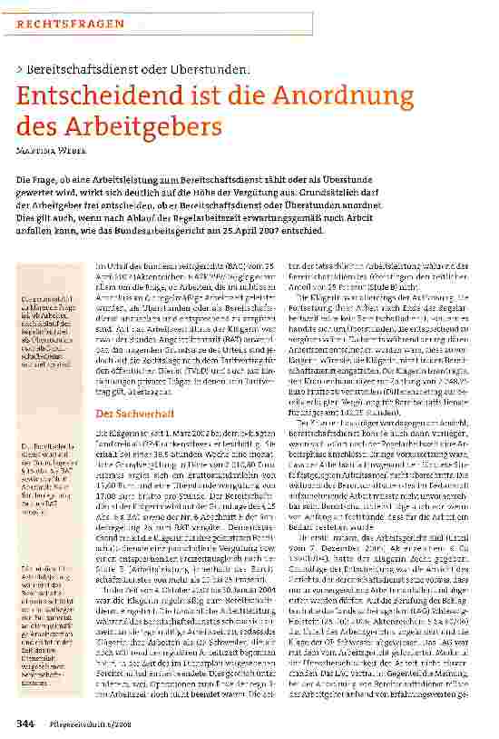Vorschauseite 1: Entscheidend ist die Anordnung des Arbeitgebers