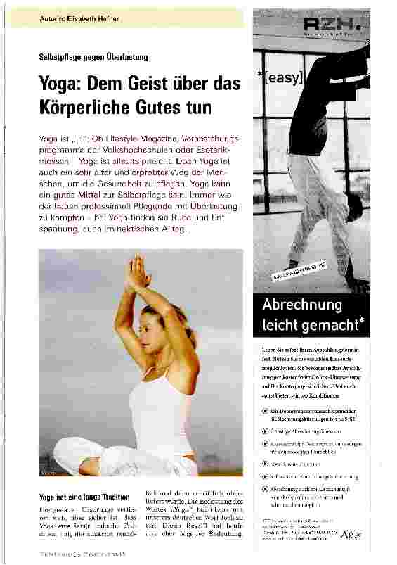Vorschauseite 1: Yoga: Dem Geist über das Körperliche Gutes tun