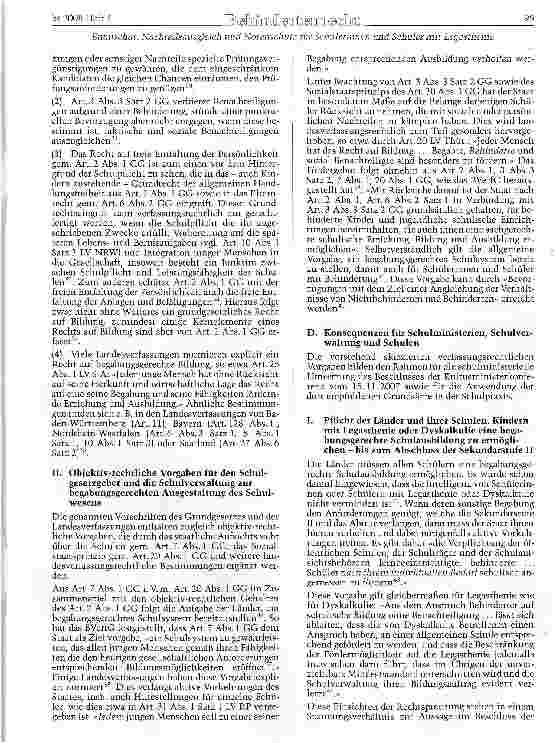 Vorschauseite 3: Nachteilsauseleich und Notenschutz lür Schülerinnen und Schüler mit Legasthenie oder Dyskalkulie