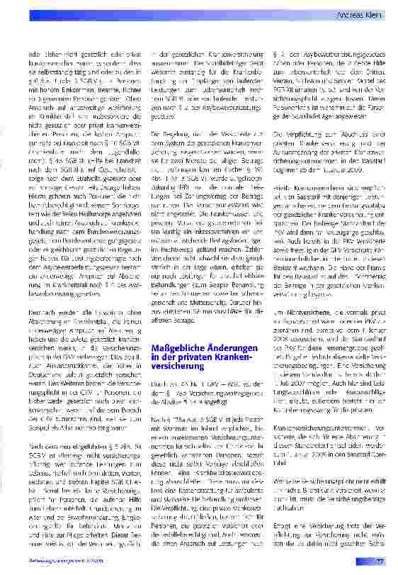 Vorschauseite 2: Änderungen der Regelungen zur Absicherung im Krankheitsfall nach dem Gesetzliche Krankenversicherung-Wettbewerbsstärkungsgesetz