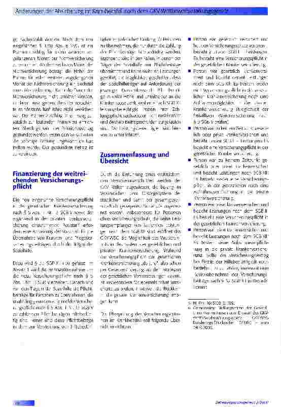 Vorschauseite 3: Änderungen der Regelungen zur Absicherung im Krankheitsfall nach dem Gesetzliche Krankenversicherung-Wettbewerbsstärkungsgesetz