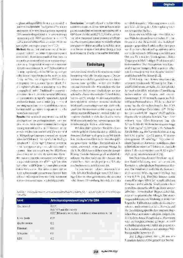 Vorschauseite 2: Inhalative Glutardialdehyd-belastung - ein Risiko für das Personal bei der maschinellen Endoskopaufbereitung?