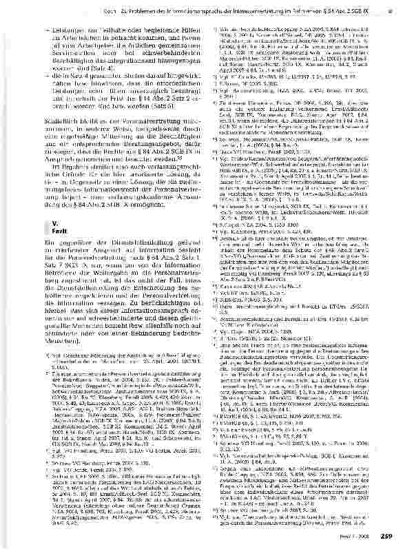 Vorschauseite 4: Zu Problemen des Informationsanspruchs der Interessenvertretung im Rahmen des betrieblichen Eingliederungsmanagements nach§84Abs. 2SGBIX