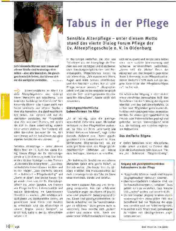 Vorschauseite 1: Tabus in der Pflege
