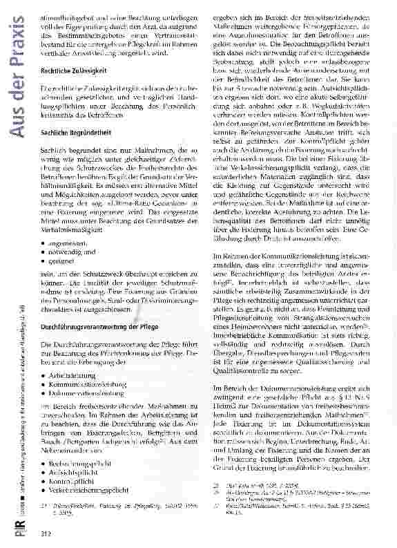 Vorschauseite 6: Fixierung und Sedierung in der stationären und ambulanten Altenpflege (2. Teil)