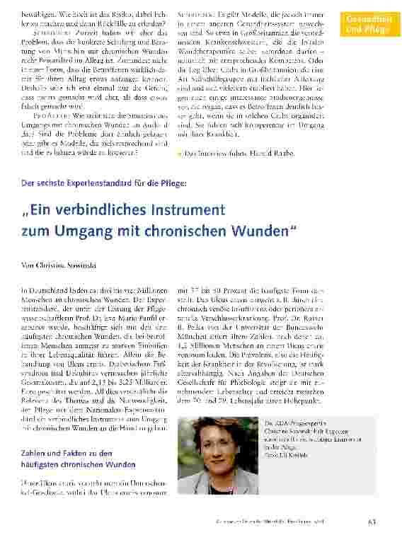 Vorschauseite 1: Ein verbindliches Instrument zum Umgang mit chronischen Wunden