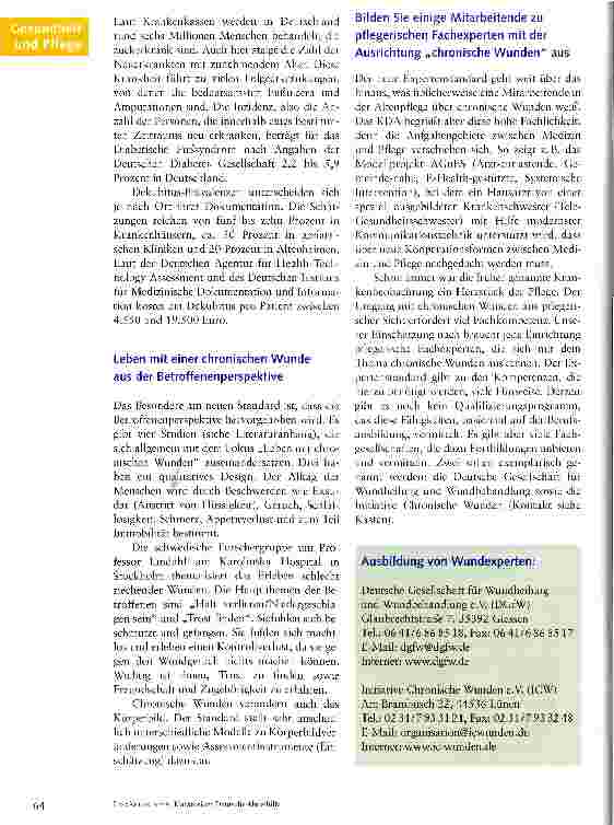 Vorschauseite 2: Ein verbindliches Instrument zum Umgang mit chronischen Wunden
