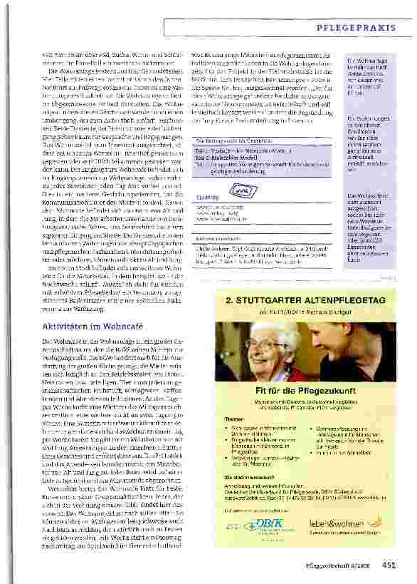 Vorschauseite 3: Alternative ambulante Betreuungskonzepte -Teil 2: Bielefelder Modell:Selbstbestimmtes Leben trotz Pflegebedarf
