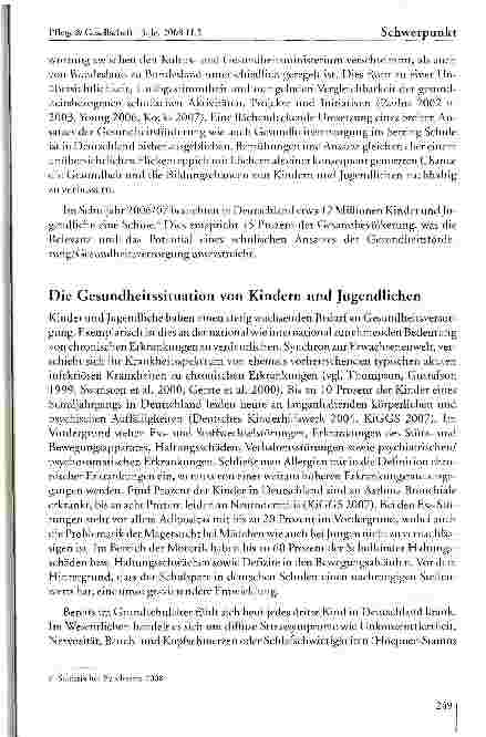 Vorschauseite 4: Schulgesundheitspflege. Die Rolle der schwedischen School Health Nurse und das Thema Gesundheit im Setting Schule