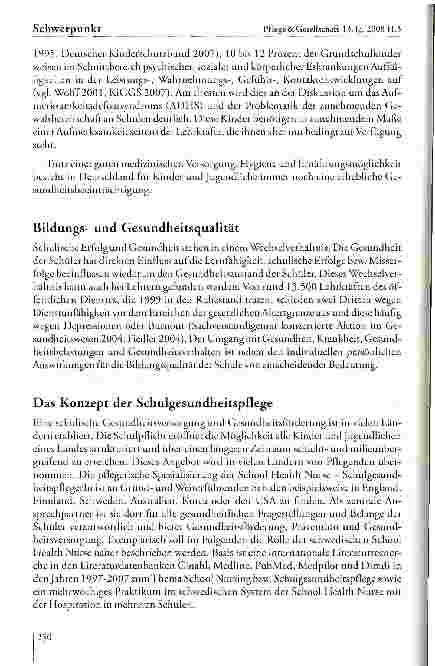 Vorschauseite 5: Schulgesundheitspflege. Die Rolle der schwedischen School Health Nurse und das Thema Gesundheit im Setting Schule