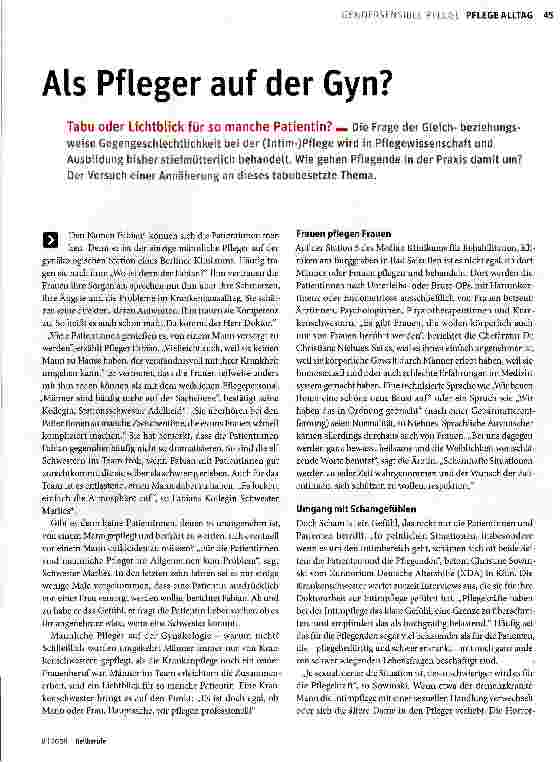 Vorschauseite 1: Als Pfleger auf der Gyn?