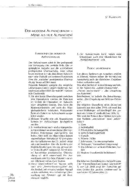 Vorschauseite 1: DER MODERNE AUFWACHRAUM -MEHR ALS NUR AUFWACHEN!