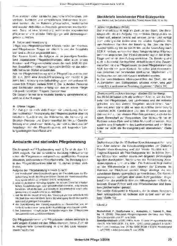 Vorschauseite 2: Pflegeberatung und Pflegestützpunkte nach SGB XI