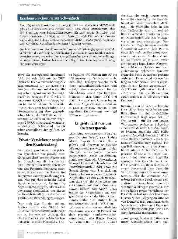 Vorschauseite 4: Schweden gesundet an den Privaten