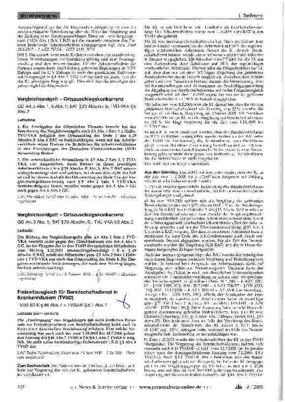 Vorschauseite 1: Vergleichsentgelt - Ortszuschlagskonkurrenz