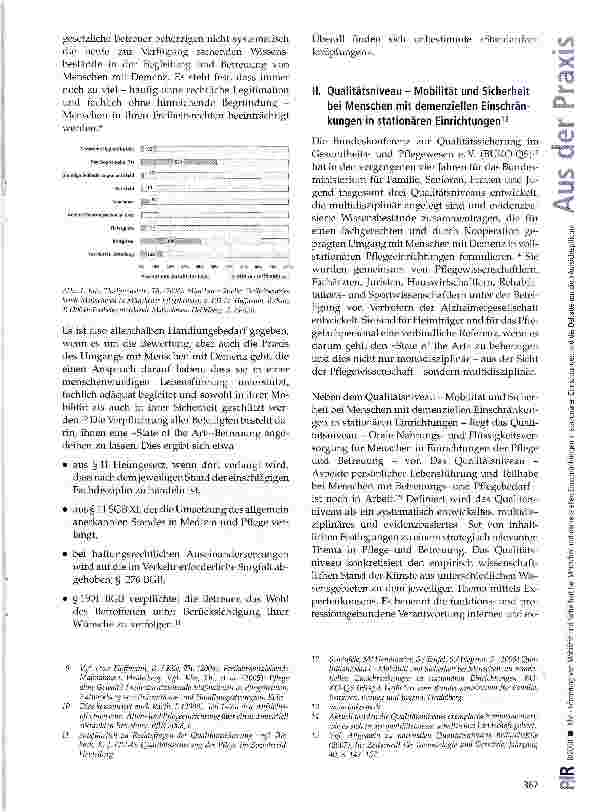 Vorschauseite 2: Förderung von Mobilität und Sicherheit bei Menschen mit demenziellen Einschränkungen in stationären Einrichtun gen und die Debatte um die »Aufsichtspflicht«