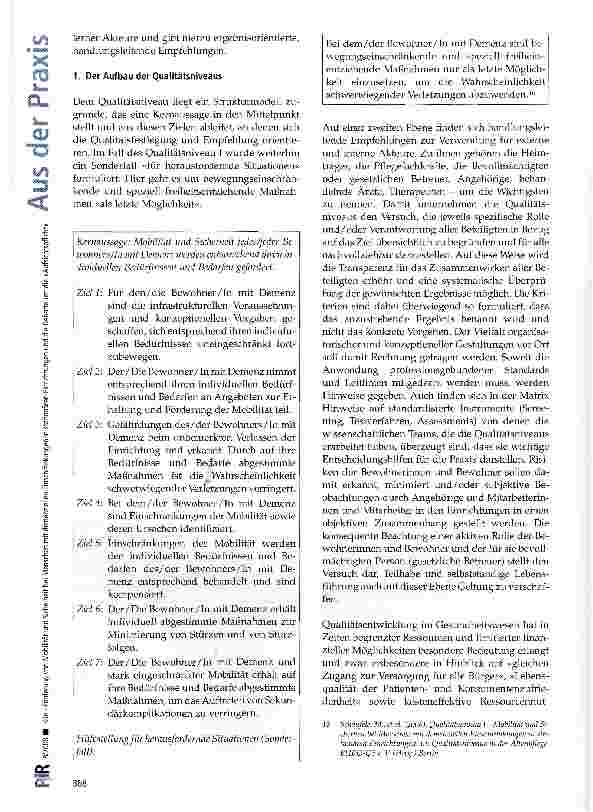 Vorschauseite 3: Förderung von Mobilität und Sicherheit bei Menschen mit demenziellen Einschränkungen in stationären Einrichtun gen und die Debatte um die »Aufsichtspflicht«