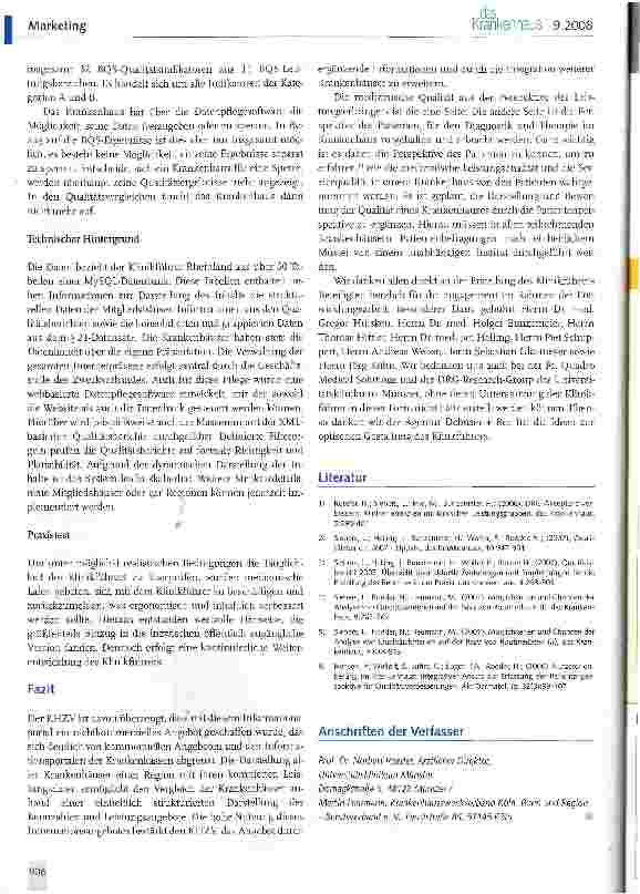 Vorschauseite 6: Klinikführer Rheinland: Qualität im VergleichInternetportal des Krankenhauszweckverbands Köln, Bonn und Region soll medizinische Leistungen und Qualität transparenter machen