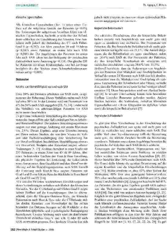 Vorschauseite 4: Aktuelle Befindlichkeit nach spontaner Subarachnoidalblutung