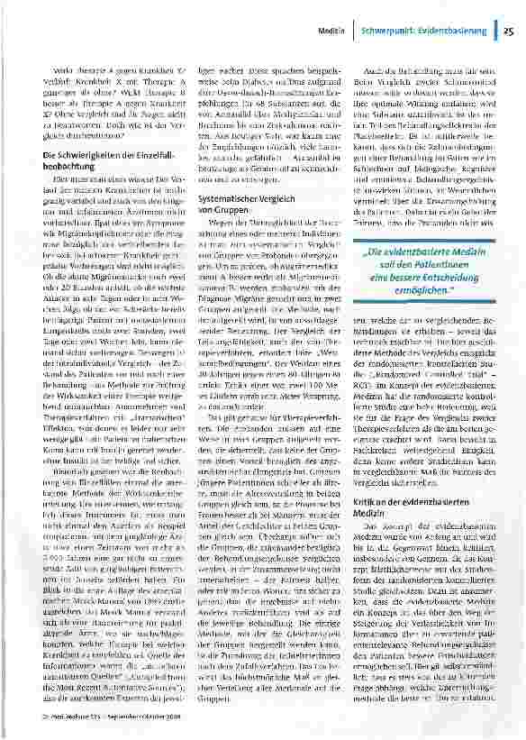 Vorschauseite 2: Evidenzbasierte Medizin