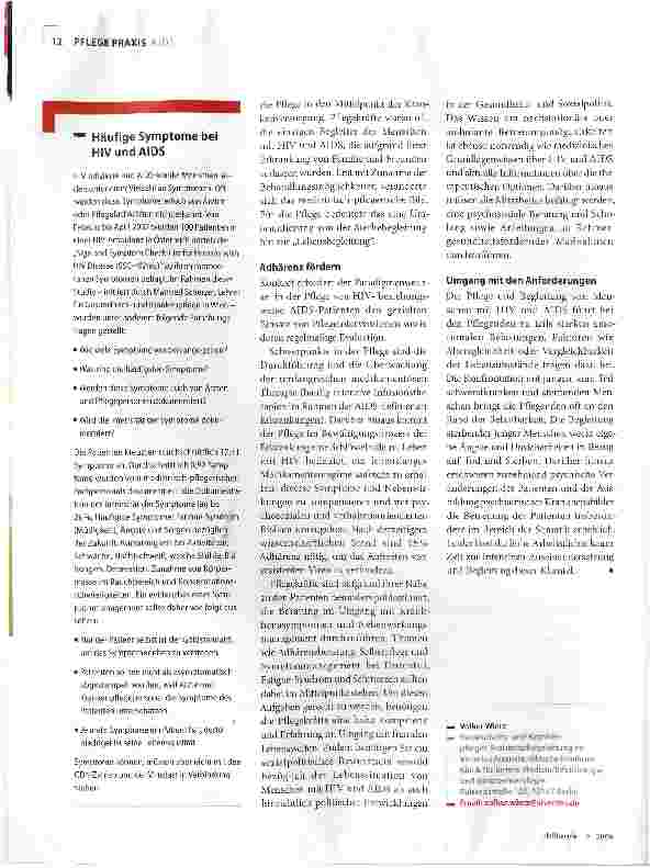 Vorschauseite 2: HIV und AIDS: Paradigmenwechsel in der Pflege