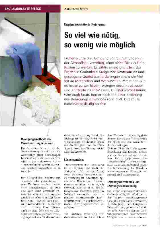 Vorschauseite 1: Ergebnisorientierte ReinigungSo viel wie nötig, so wenig wie möglich
