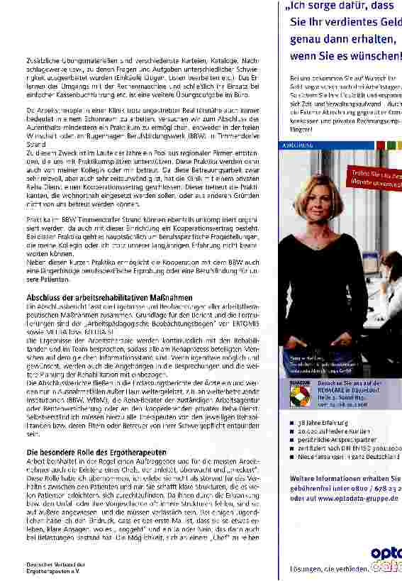 Vorschauseite 5: Neurologisch erkrankte Jugendliche und junge Erwachsene auf das Arbeitsleben vorbereitenArbeitstherapie in der HELIOS-Klinik Geesthacht