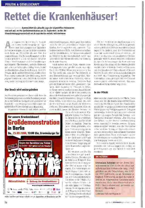 Vorschauseite 1: Rettet die Krankenhäuser!