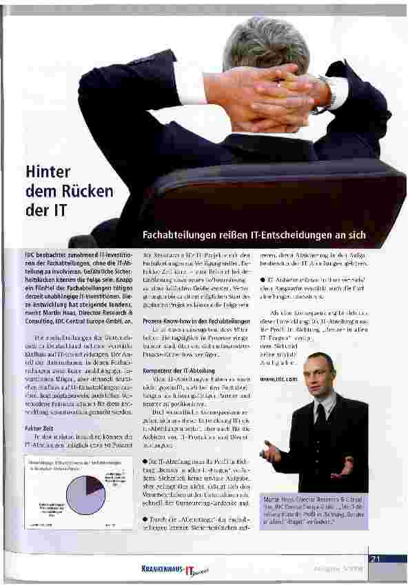 Vorschauseite 1: Hinter dem Rücken der ITFachabteilungen reißen IT-Entscheidungen an sich